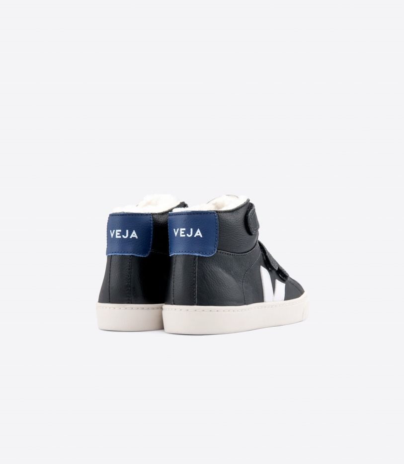 Mid Fured Chromefree Leather Black White Cobalt Veja