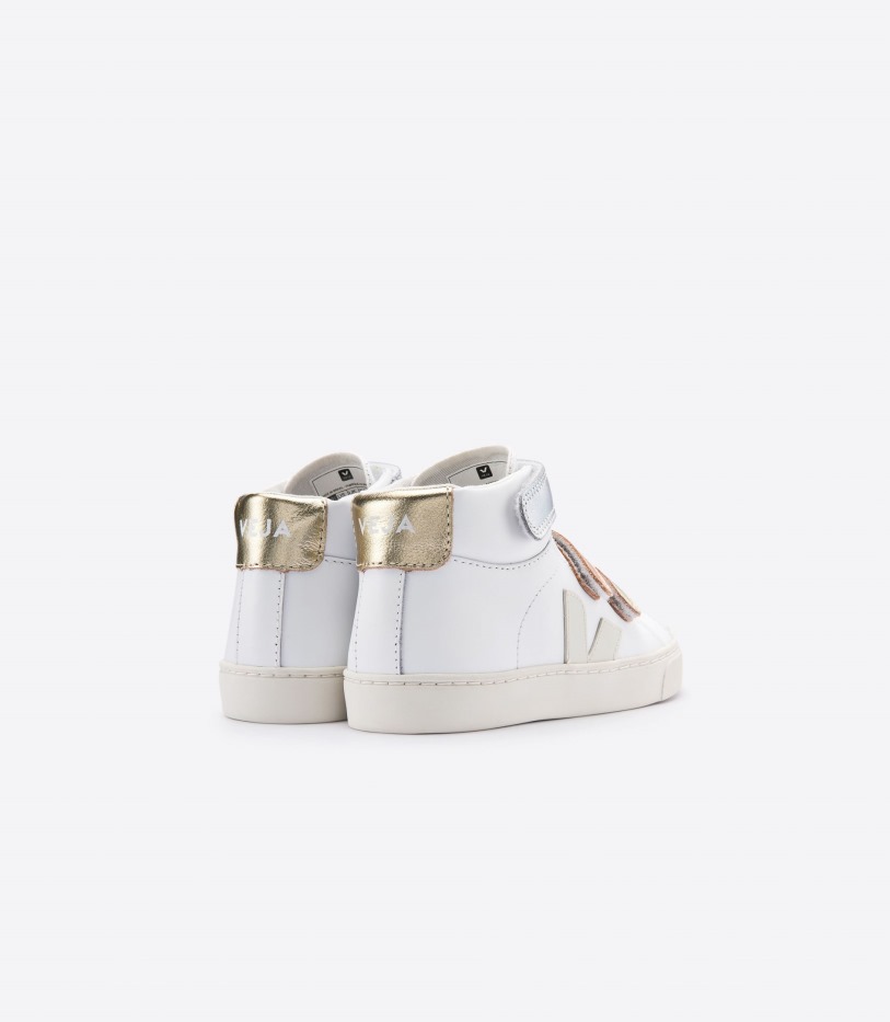 Mid Straps Leather White Shiny Veja Series