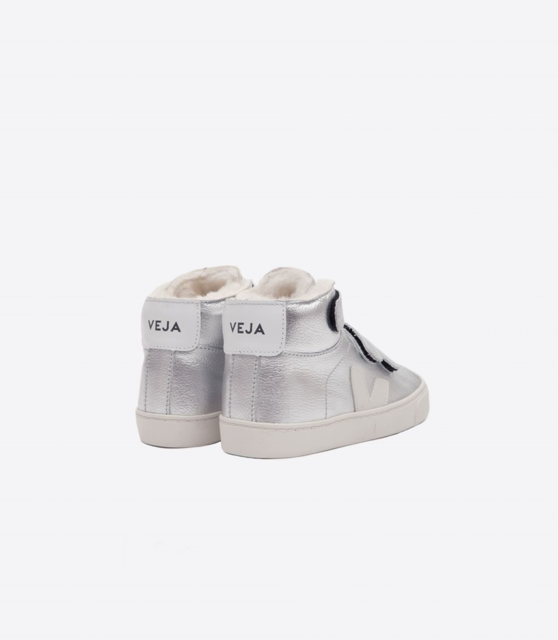 Veja Series Mid Fured Leather Silver Pierre