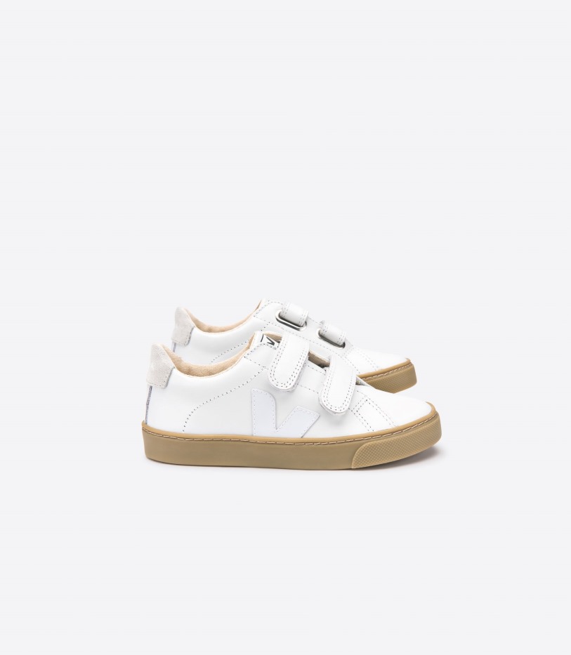 Special Veja Straps Leather White Natural Sole