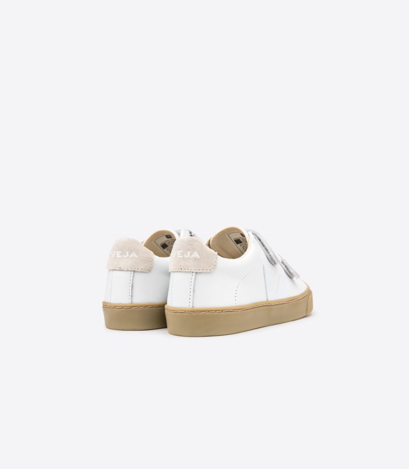 Special Veja Straps Leather White Natural Sole