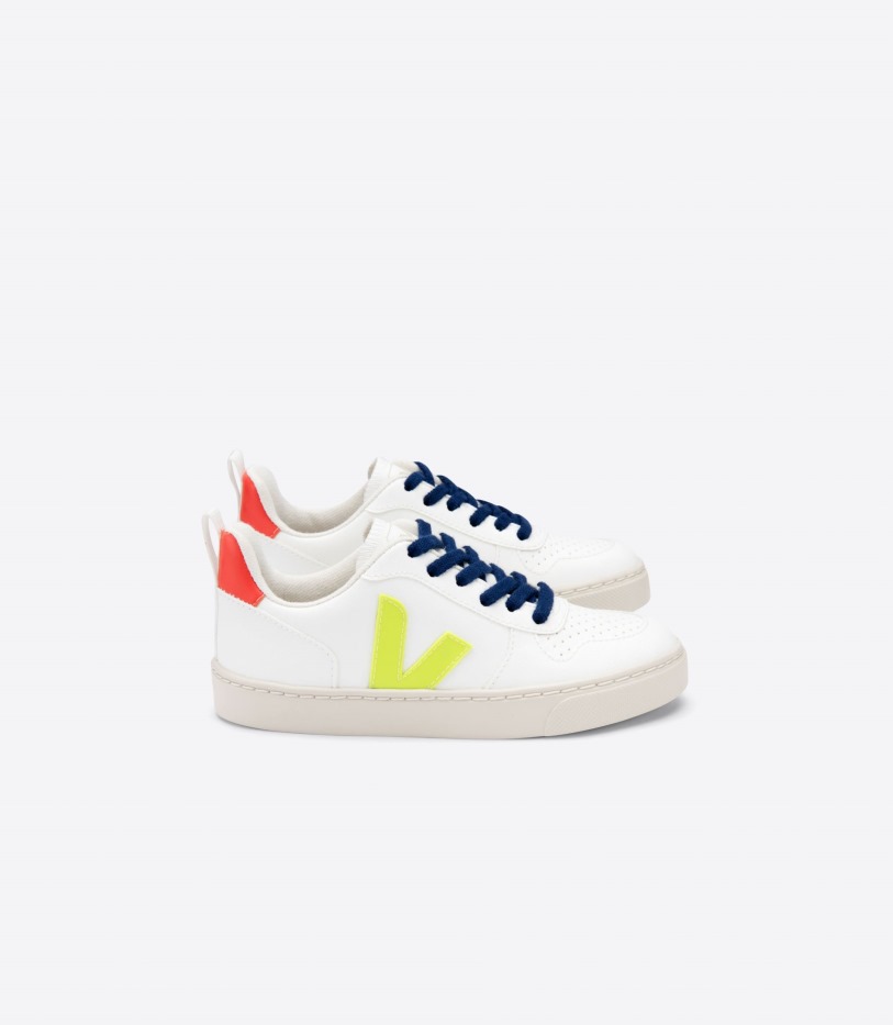 Veja Series Laces Cwl White Jaune Fluo Orange Fluo