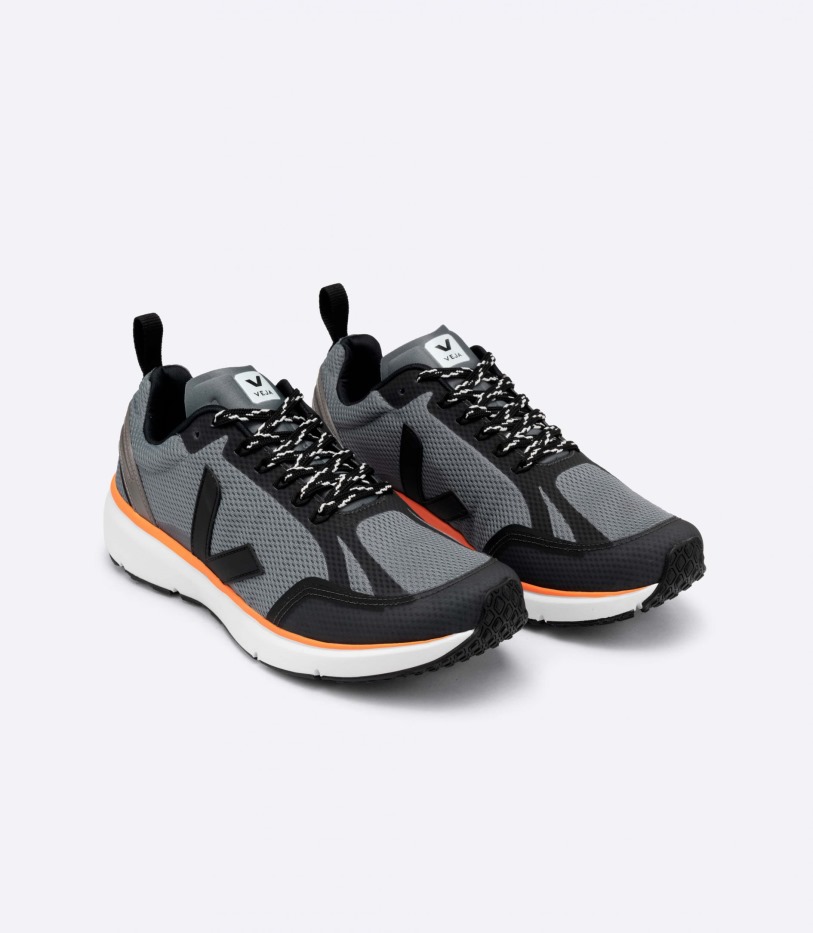 Veja Original 2 Alveomesh Concrete Black Neon-Orange