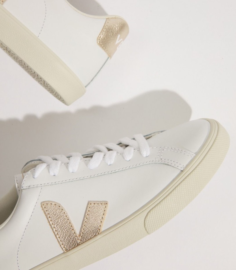 Leather White Platine Veja