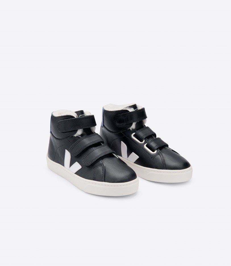 Mid Fured Chromefree Leather Black White Cobalt Veja Collection