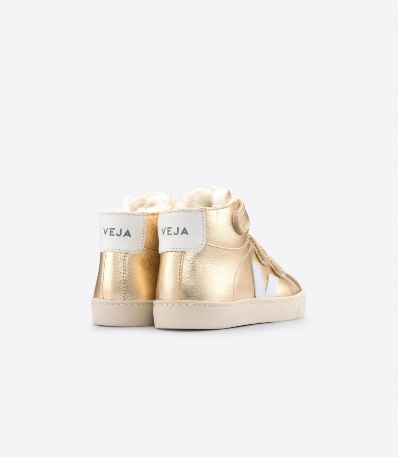 Mid Fured Leather Platine White Veja Perfect