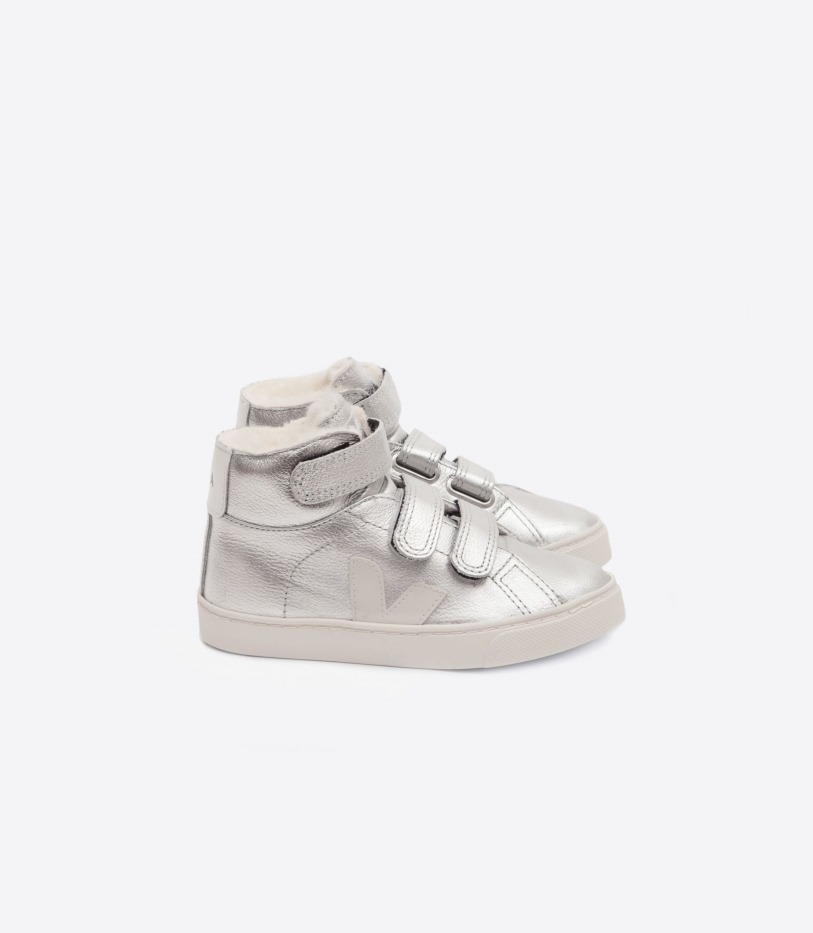 Mid Fured Leather Silver Pierre Veja