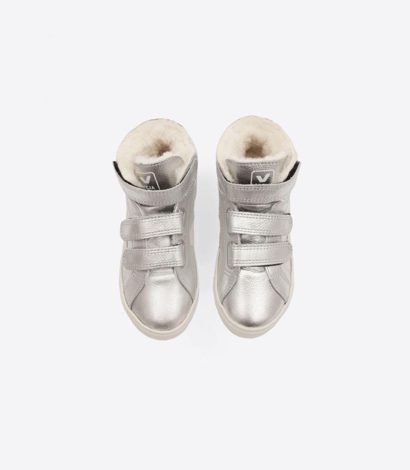 Mid Fured Leather Silver Pierre Veja