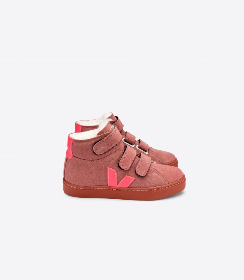 Veja Mid Fured Suede Dired Petal Rose Fluo Premium