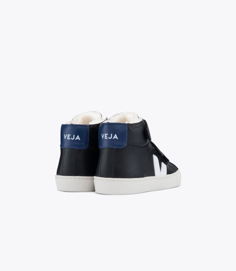Veja Original Mid Fured Leather Black Cobalt
