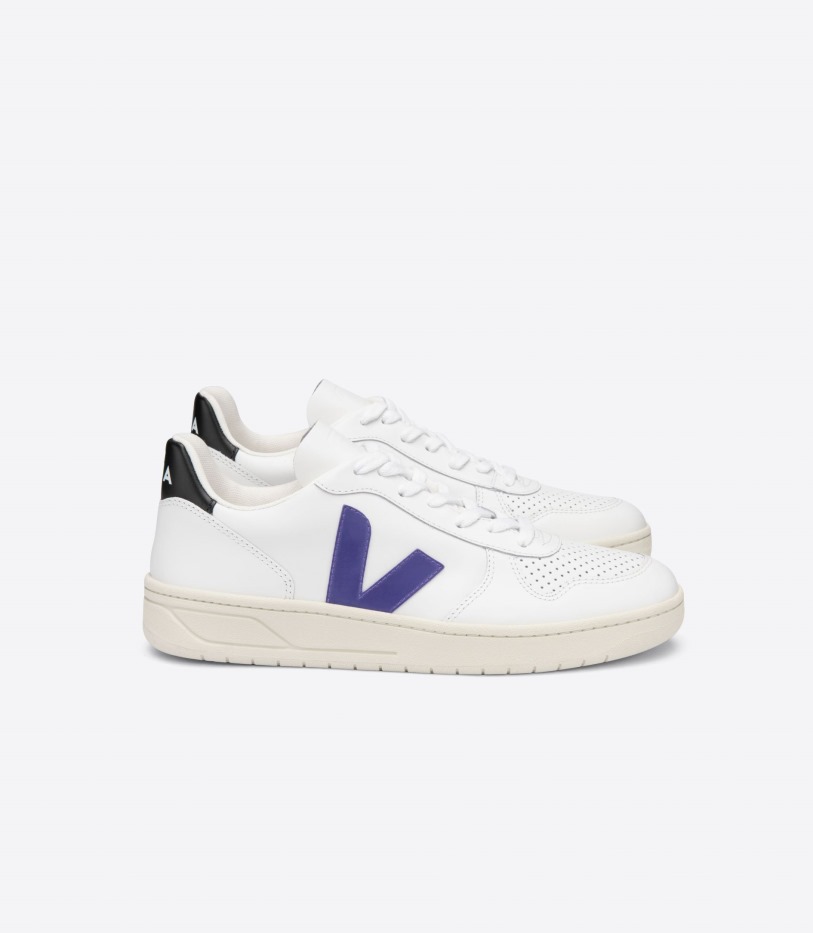 Leather White Purple Black Premium Veja