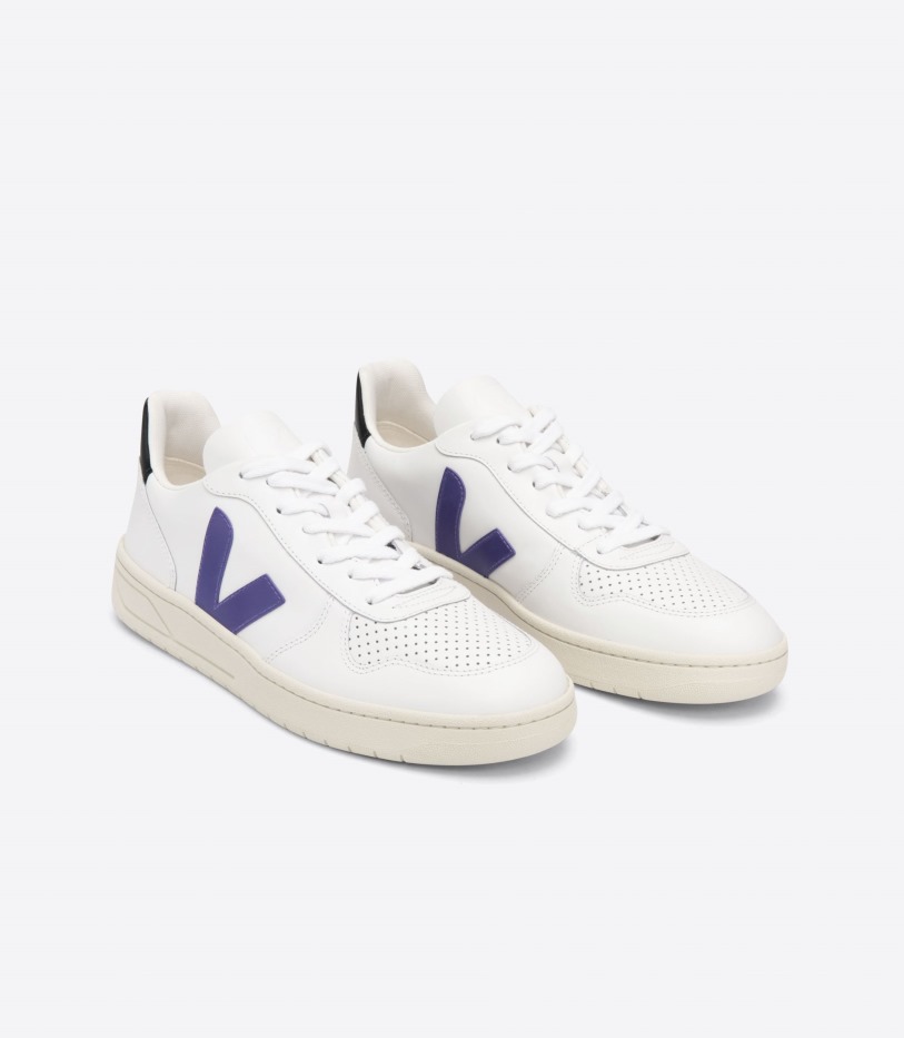 Leather White Purple Black Premium Veja