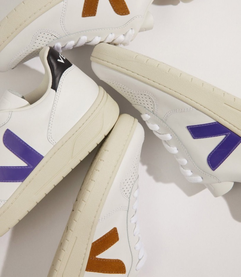 Leather White Purple Black Premium Veja
