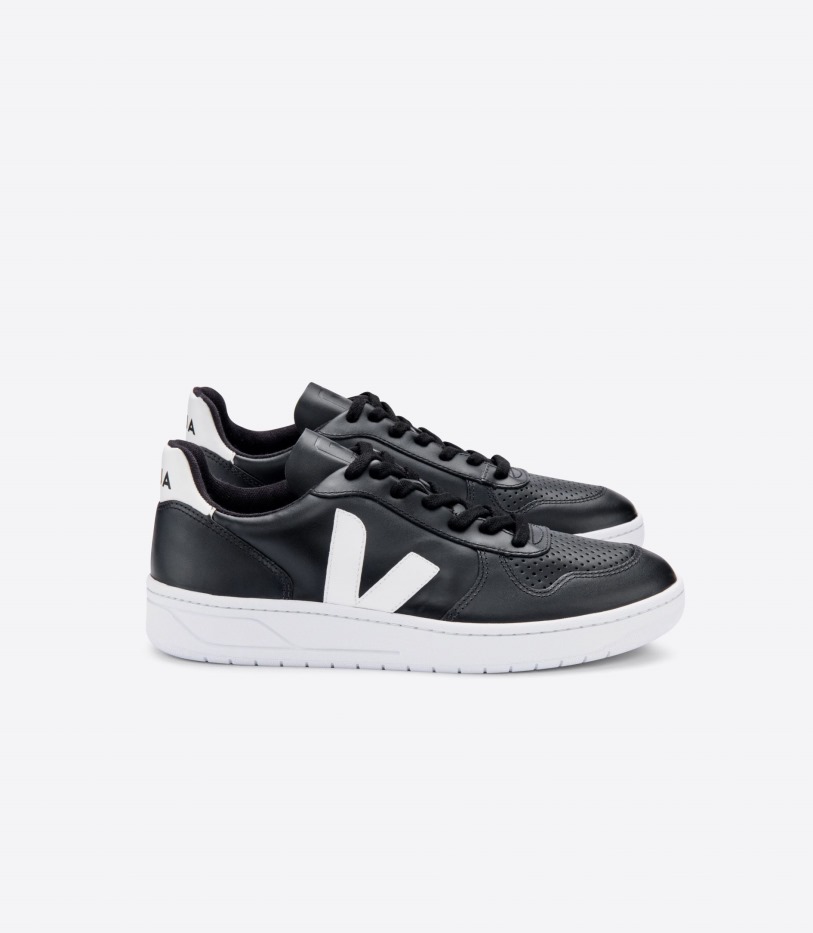 Veja Premium Leather Black White White-Sole
