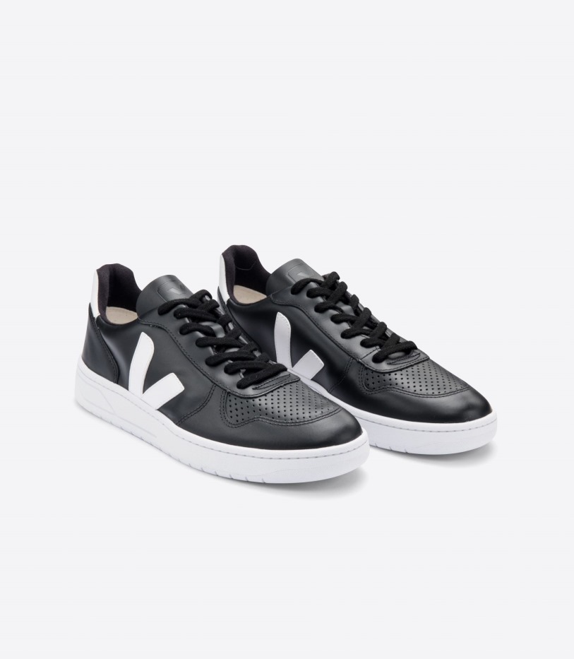 Veja Premium Leather Black White White-Sole