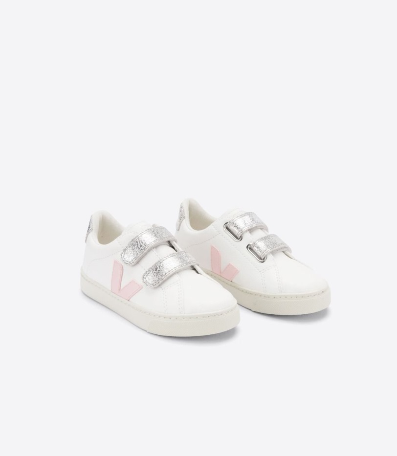 Chromefree Leather White Petale Silver Premium Veja