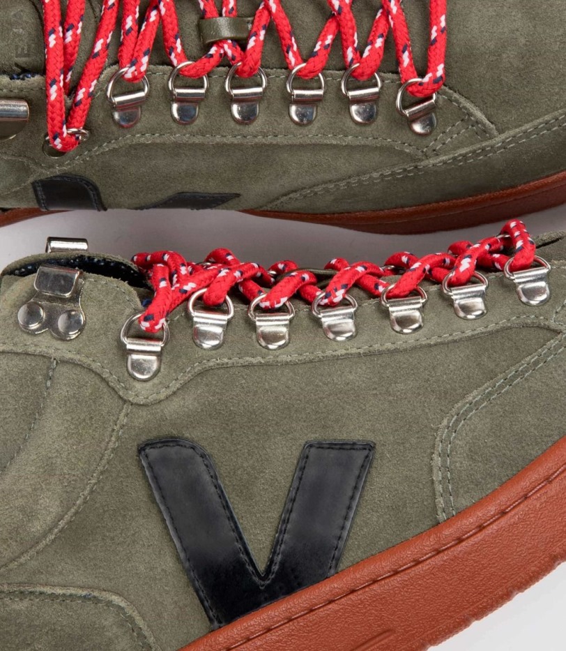Series Veja Suede Olive Black Rust Sole