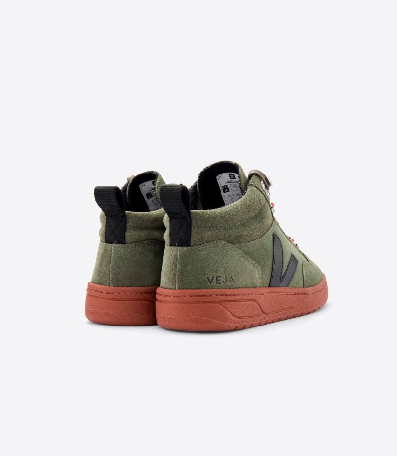 Series Veja Suede Olive Black Rust Sole
