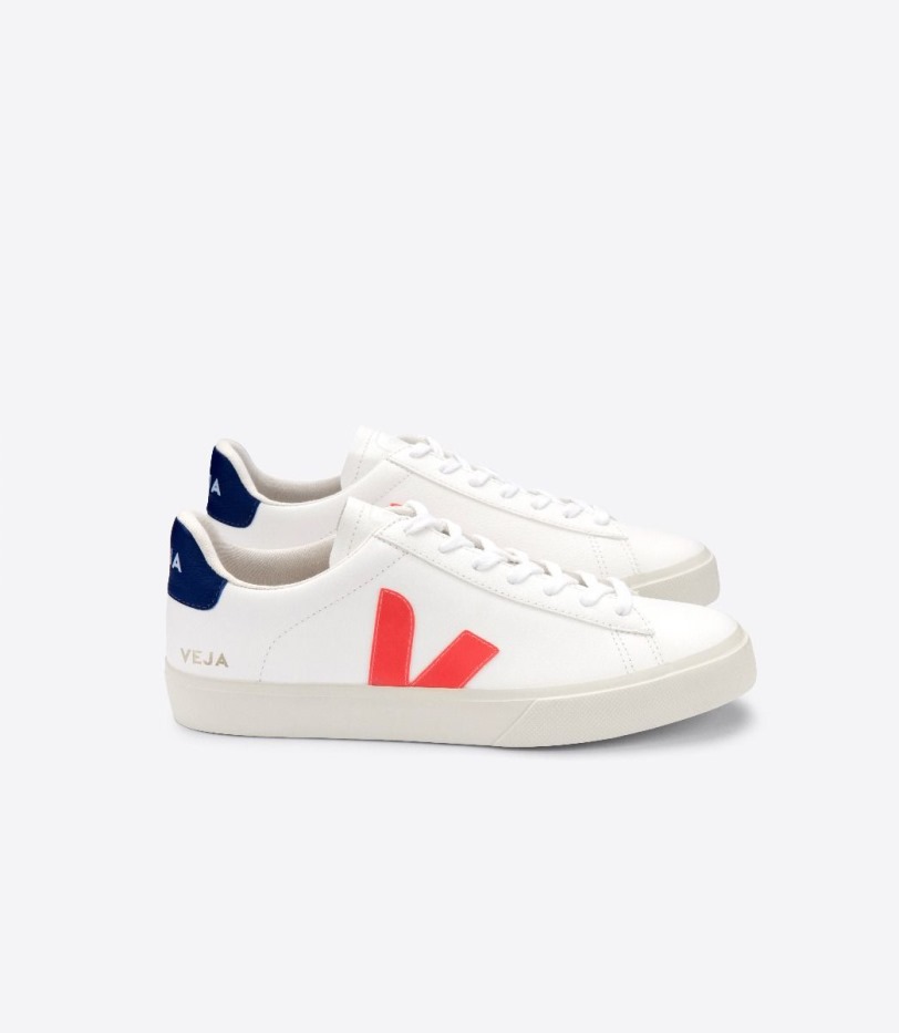 Special Veja Chromefree Leather White Orange Fluo