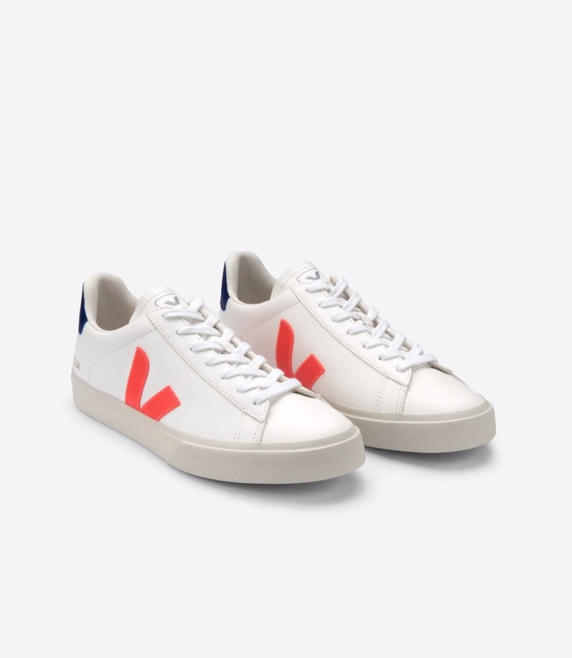 Special Veja Chromefree Leather White Orange Fluo