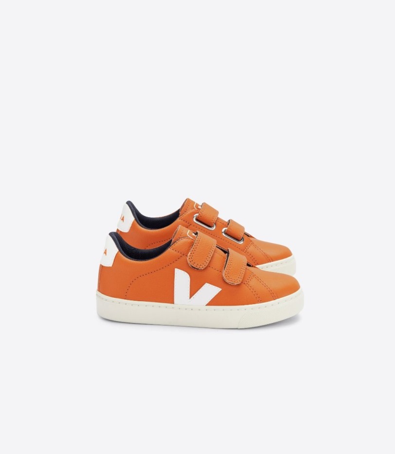 Veja Original Chromefree Leather Pumpkin White