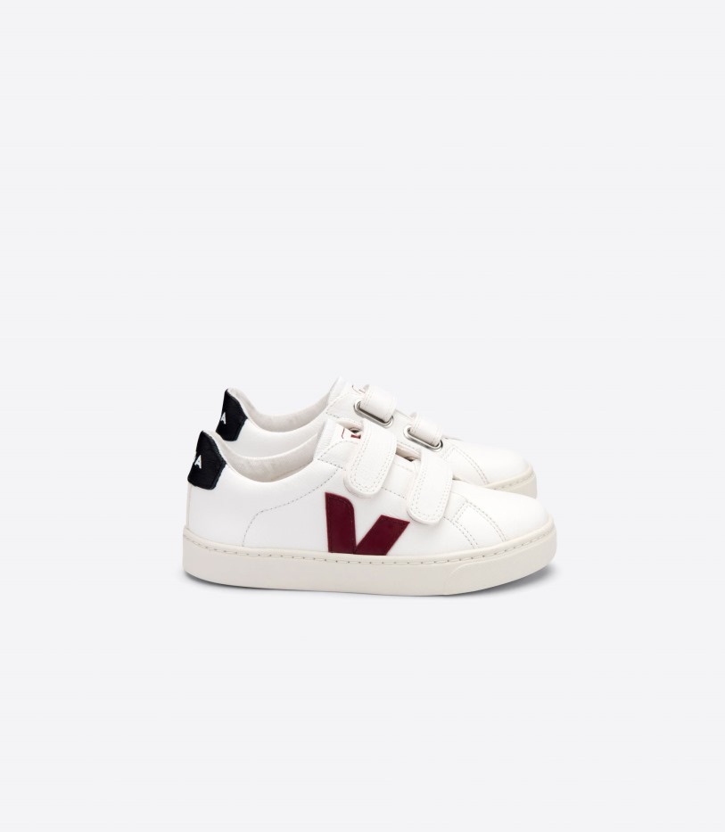 Veja Premium Chromefree Leather White Marsala Black