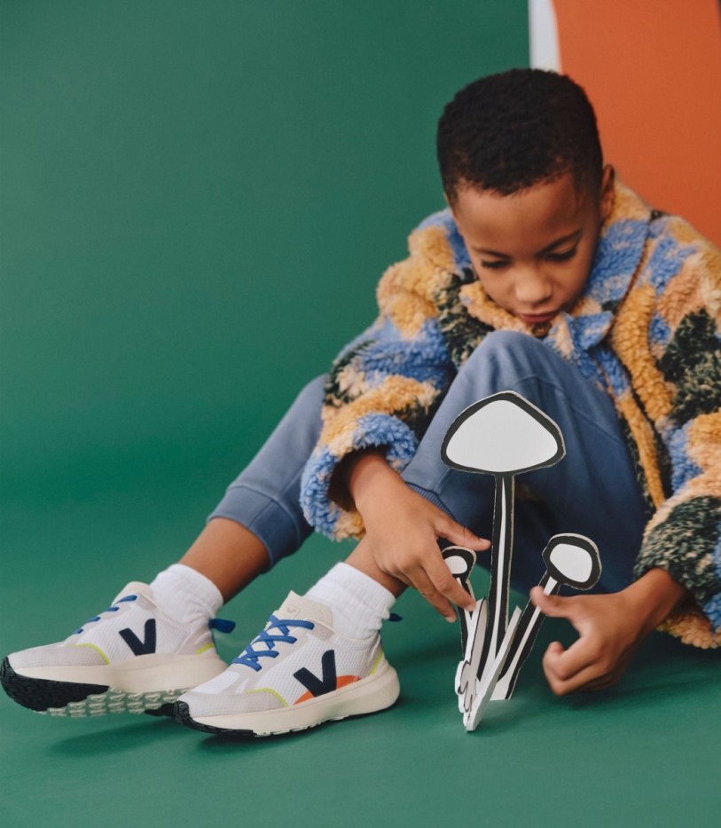 Veja Elastic Laces Alveomesh White Nautico Collection