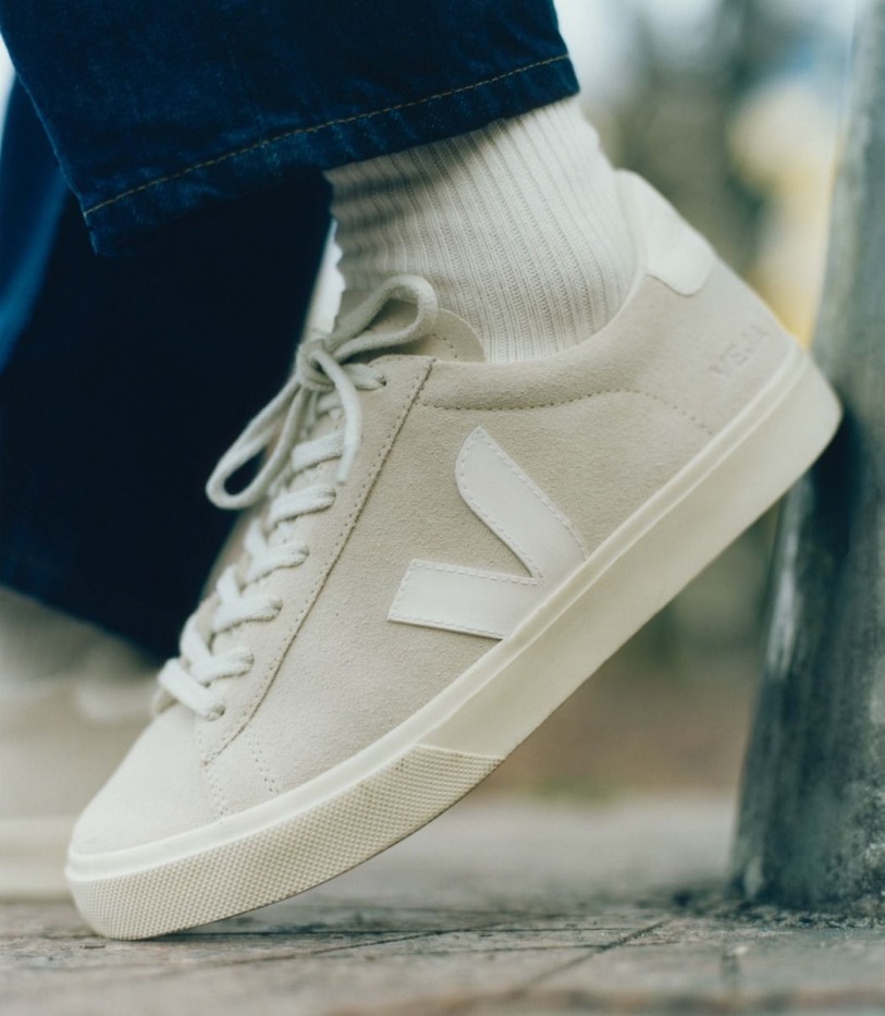 Premium Veja Suede Natural White
