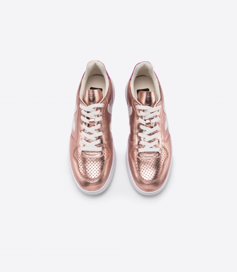 Leather Nacre White Fushia Veja Series