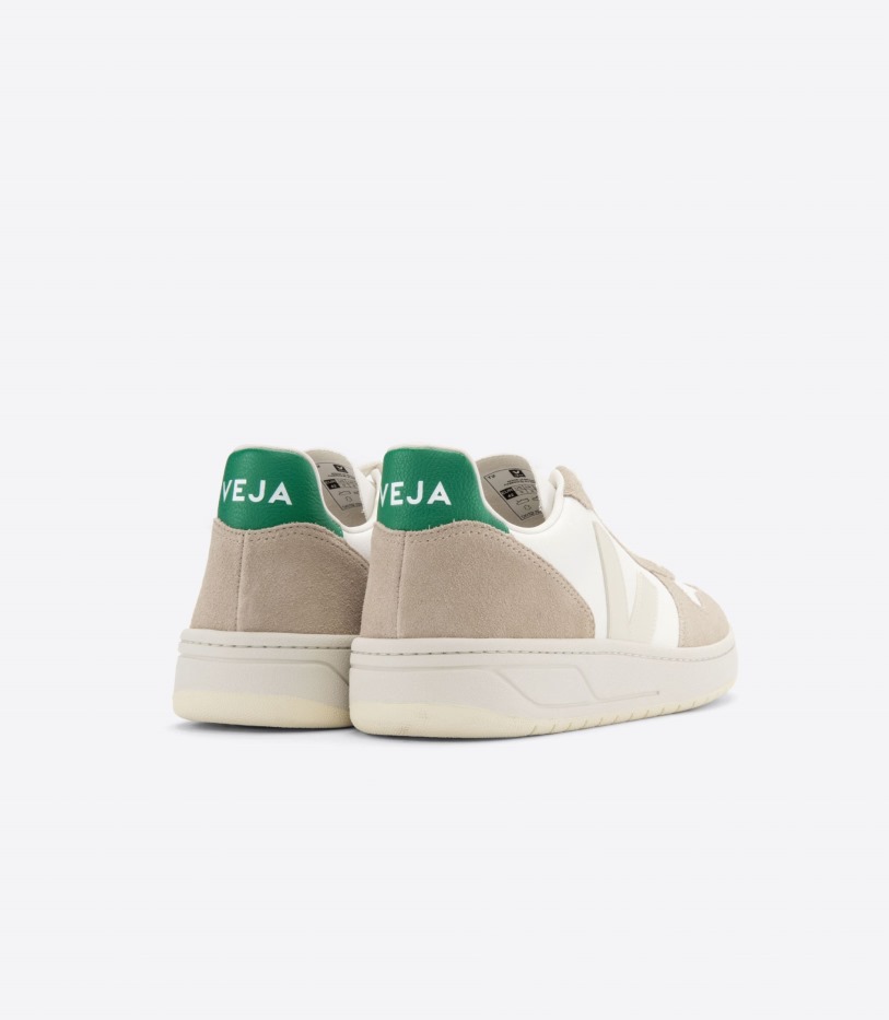 Veja Premium Chromefree Leather White Sahara Emeraude